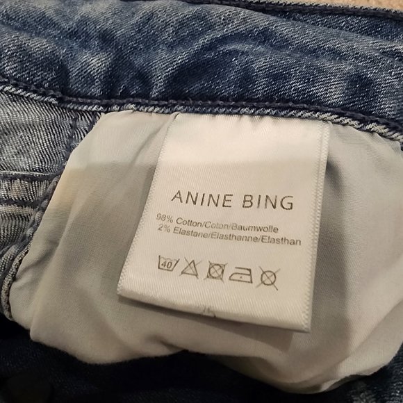 ANINE BING straight leg jean with patchwork hem size 25 - Picture 8 of 11